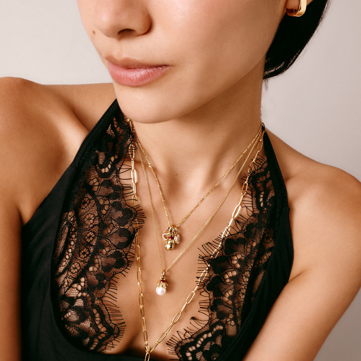 Thomas Sabo Hello Kitty Pompompurin Necklace with Pearl, Gold-Plated TKE2417MY TKE2417MY view 2