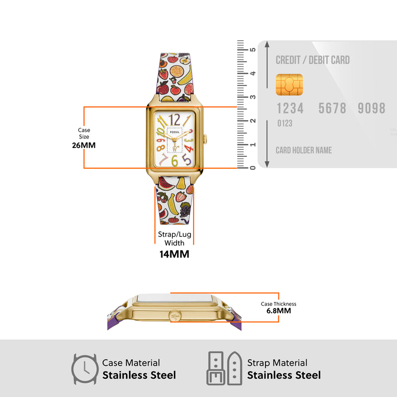 Fossil Willy Wonka Limited Edition Two-Hand Multicolour Print Leather Watch LE1191