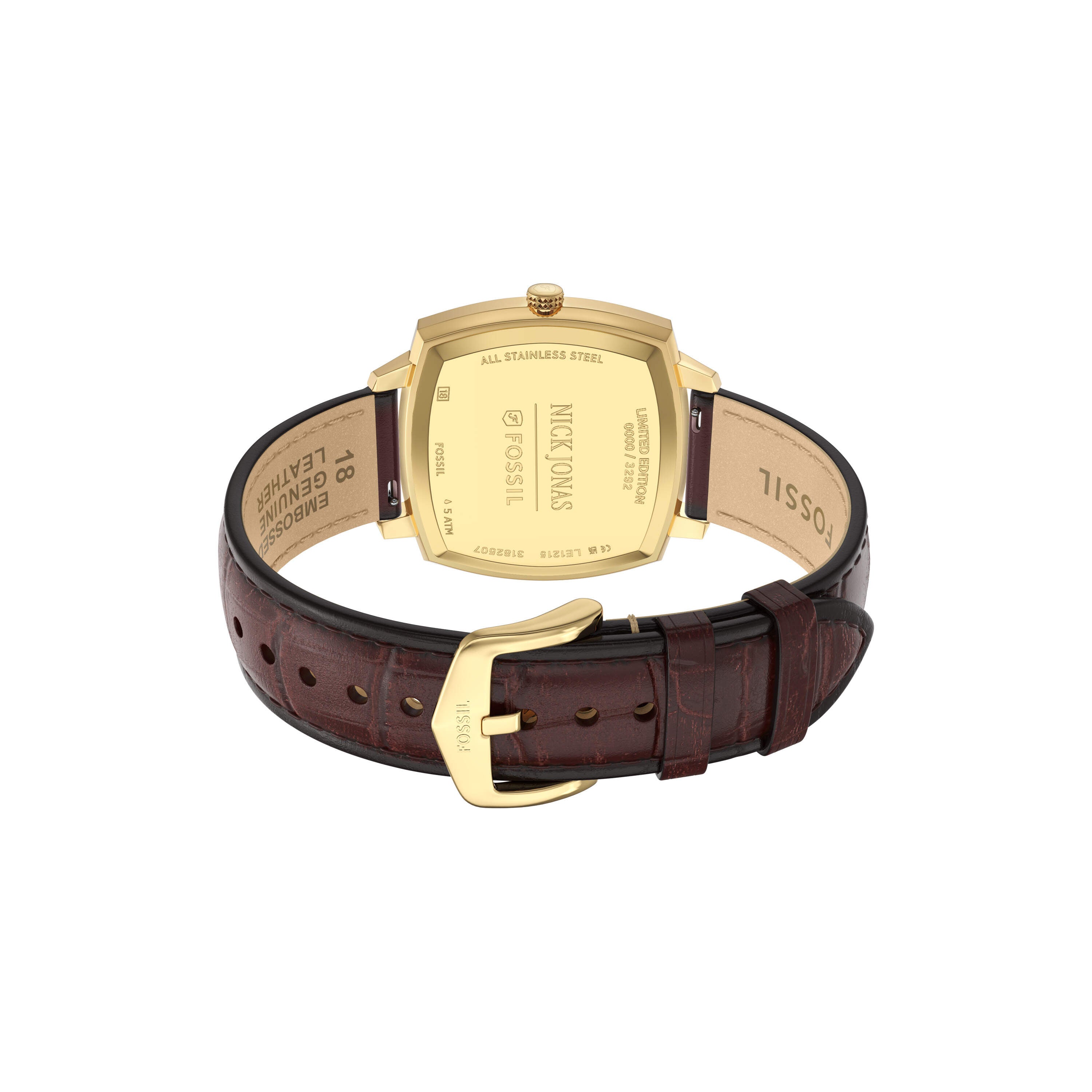 Fossil Machine Luxe Blue Dial Brown Leather Strap Watch LE1215