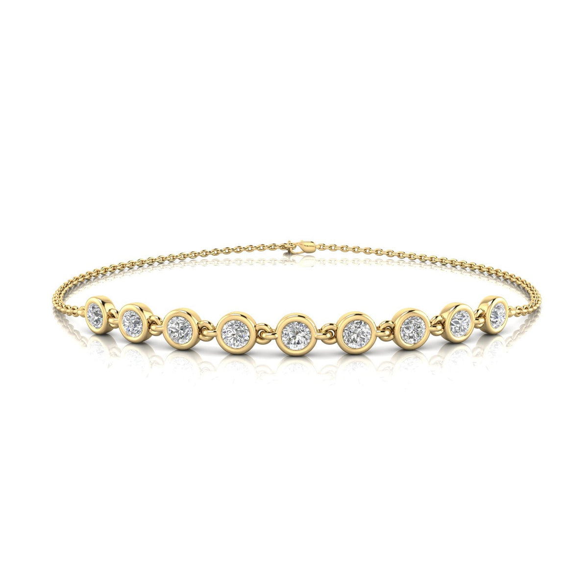 22K Gold Vermeil 0.50ct Lab Grown Diamond Bracelet 17.8cm LGBT-2815-Y
