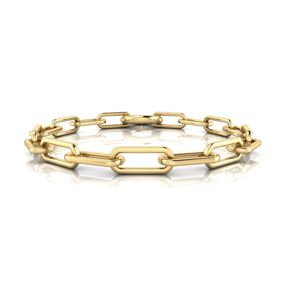 22K Gold Vermeil Paperlink O-Ring Bracelet 17.8cm