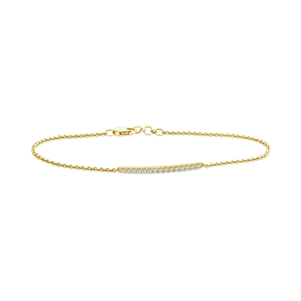 22K Gold Vermeil 0.15ct Lab Grown Diamond Bracelet 17.8cm