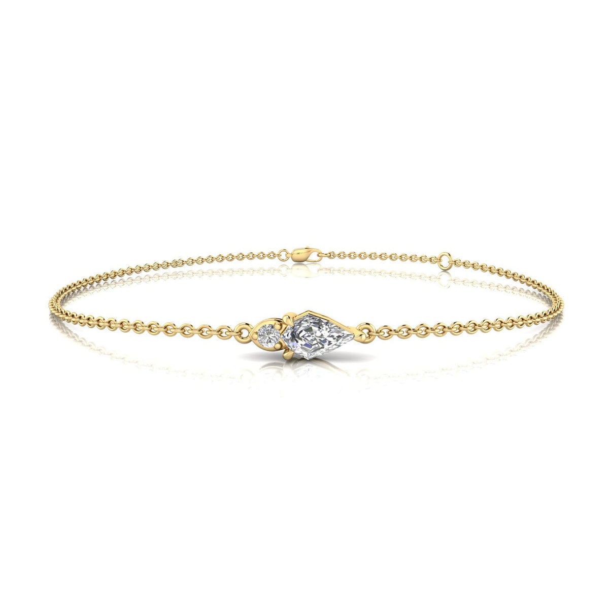 0.30ct Pear Lab Grown Diamond Asterly Bracelet in 9K Yellow Gold