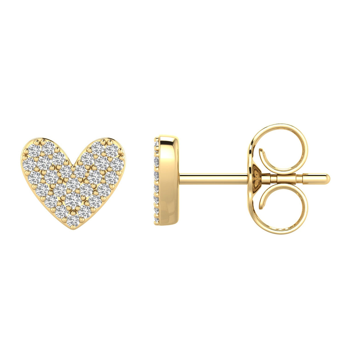 22K Gold Vermeil 0.20ct Lab Grown Diamond Heart Earrings