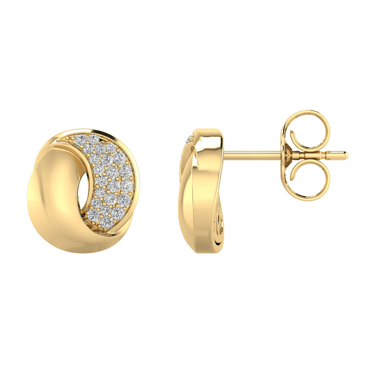 22K Gold Vermeil 0.25ct Lab Grown Diamond Stud Earrings