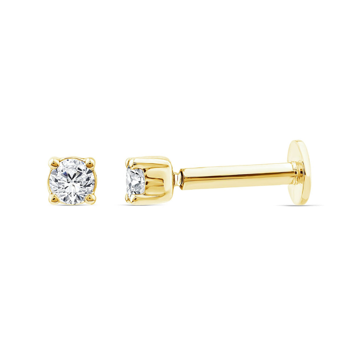 0.05ct Lab Grown Diamond Flat Back Earring in 9K Yellow Gold LGEF-10441-Y