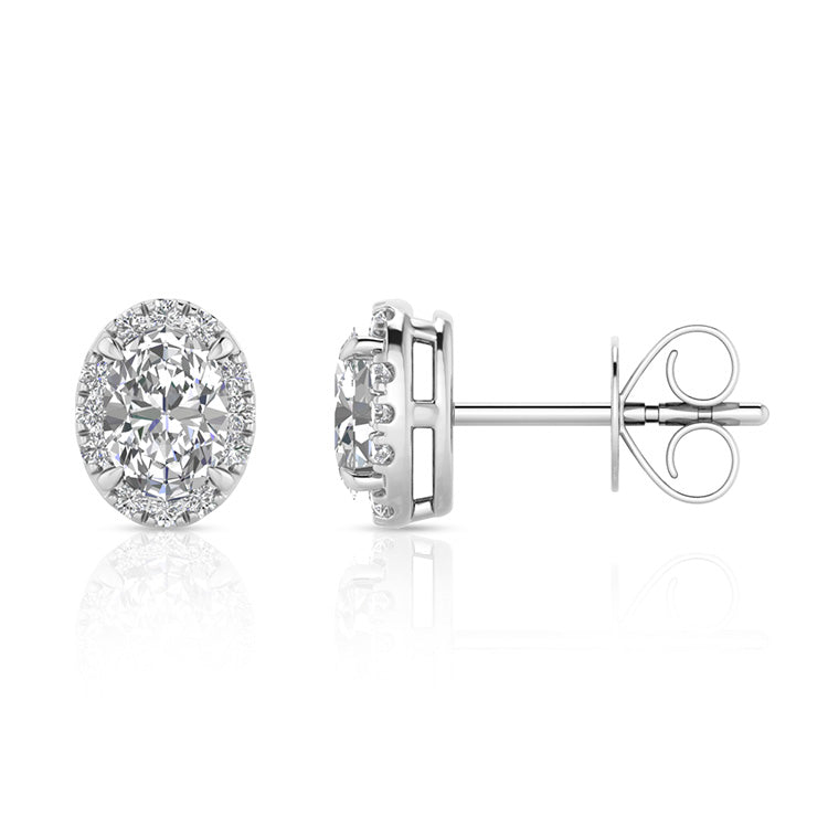 LAB DIAMONDS BY DGA Plus 1.12ct Lab Grown Diamond F Colour VS In 9K White Gold Women's Earrings LGEF-9724-W