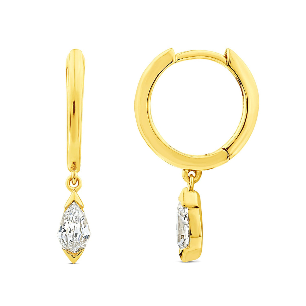 0.45ct Pear Lab Grown Diamond Asterly Earrings in 9K Yellow Gold