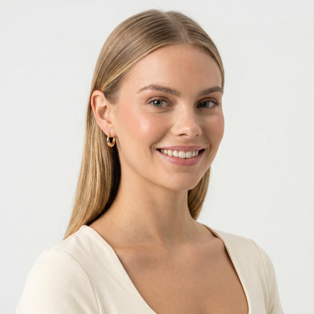 22K Gold Vermeil 15mm Hoop Earrings