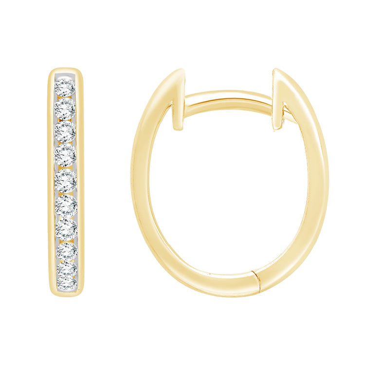 LAB DIAMONDS BY DGA Collection-Plus 0.25ct Lab Grown Diamond F VS 9K Yellow Gold Women's Earrings LGER-71792-025-Y