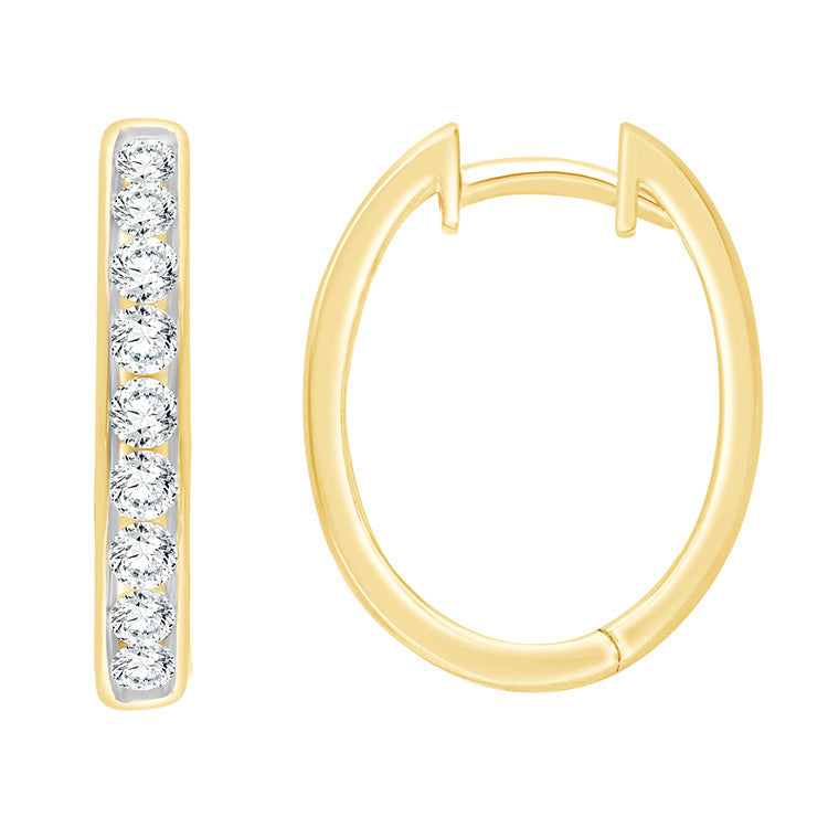 1.00ct Lab Grown Diamond Earrings in 9K Yellow Gold
