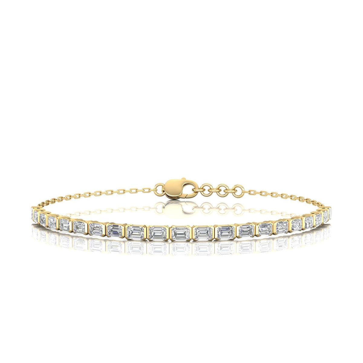2.00ct Lab Grown Diamond Half Tennis Bracelet in 9K Yellow Gold LGFBT-0566-Y
