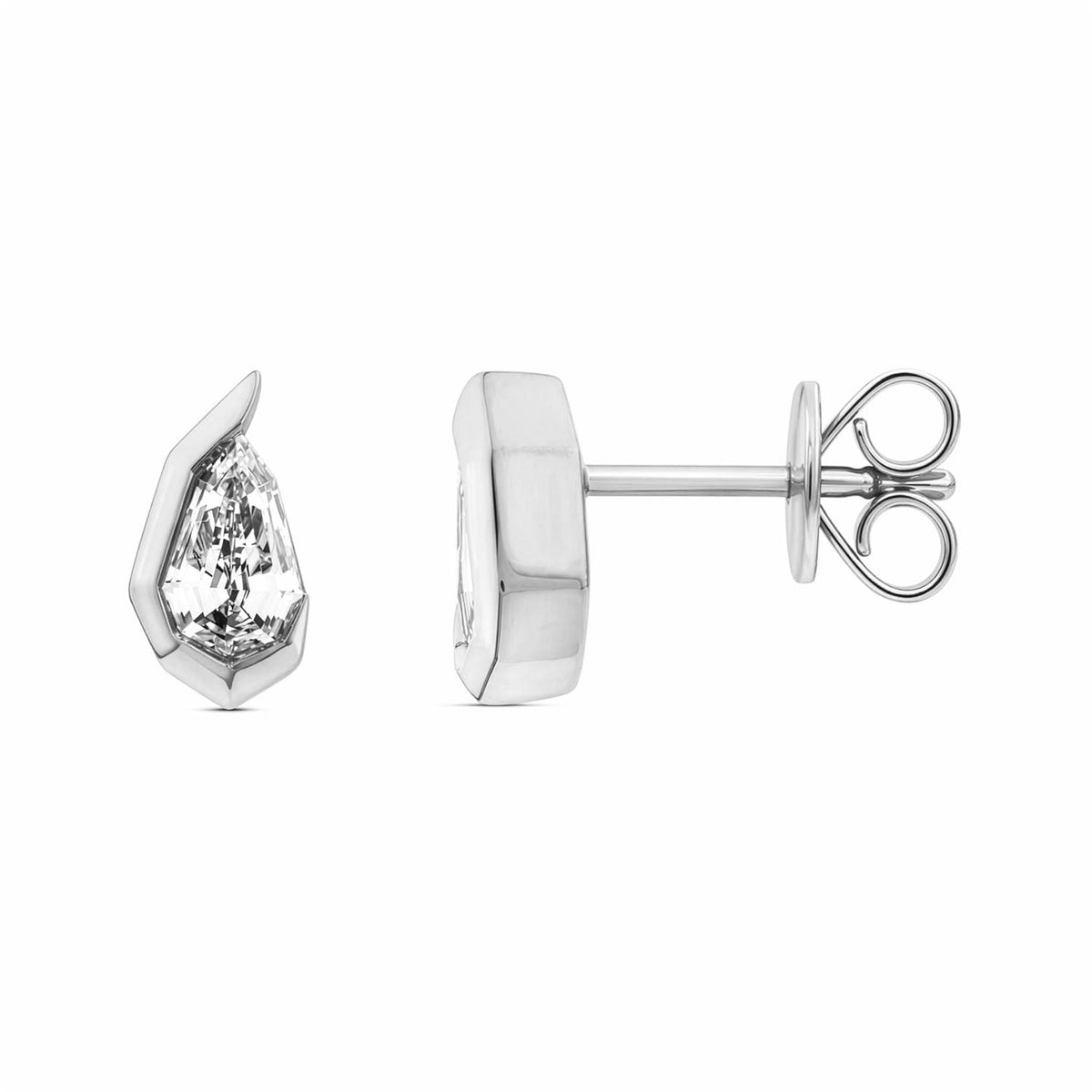 0.60ct Pear Lab Grown Diamond Asterly Stud Earrings in 9K White Gold