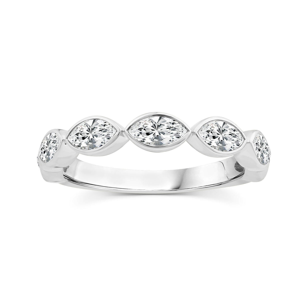 1.00ct Marquise Lab Grown Diamond Anniversary Band in 9K White Gold