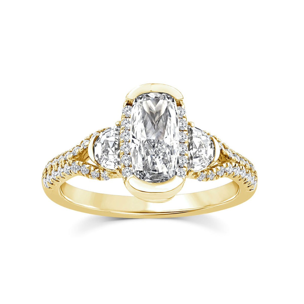 1.50ct Lab Grown Diamond Northern Ray Ring in 18K Yellow Gold