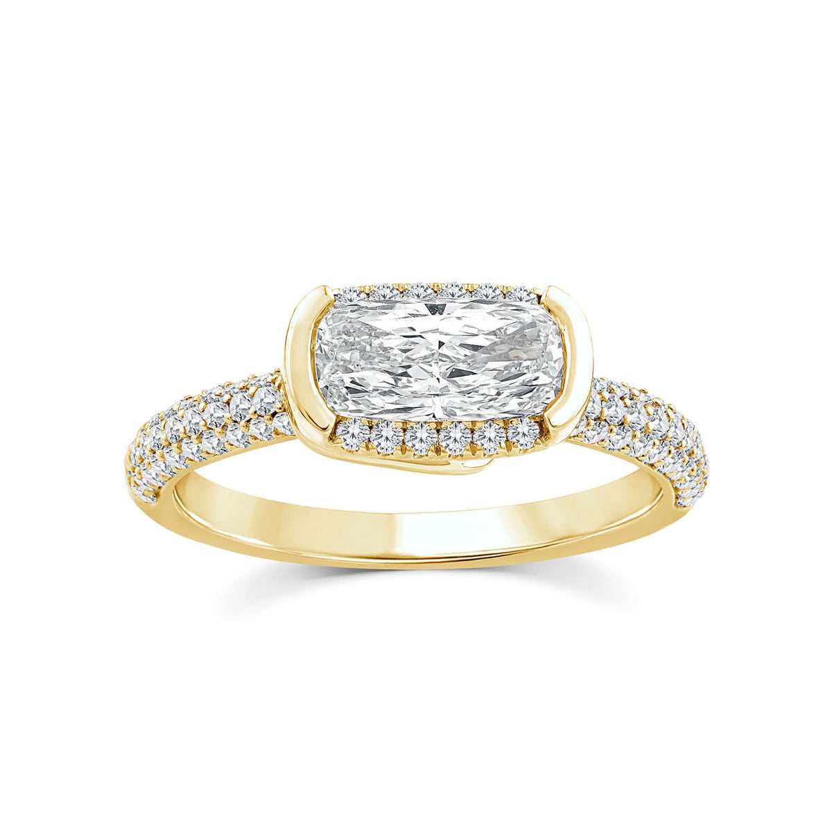1.30ct Lab Grown Diamond Northern Ray Ring in 18K Yellow Gold