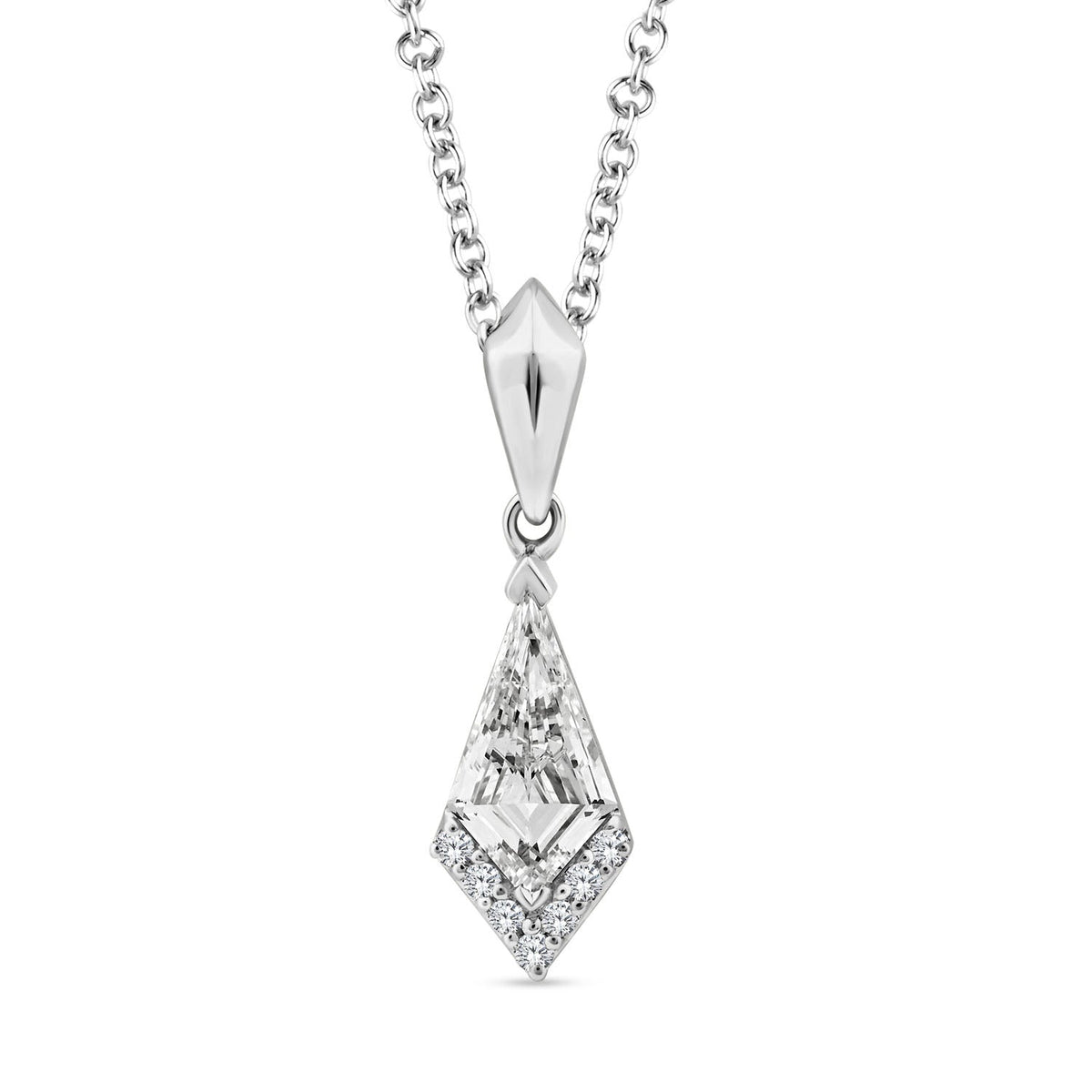 0.33ct Kite Lab Grown Diamond Asterly Necklace in 9K White Gold