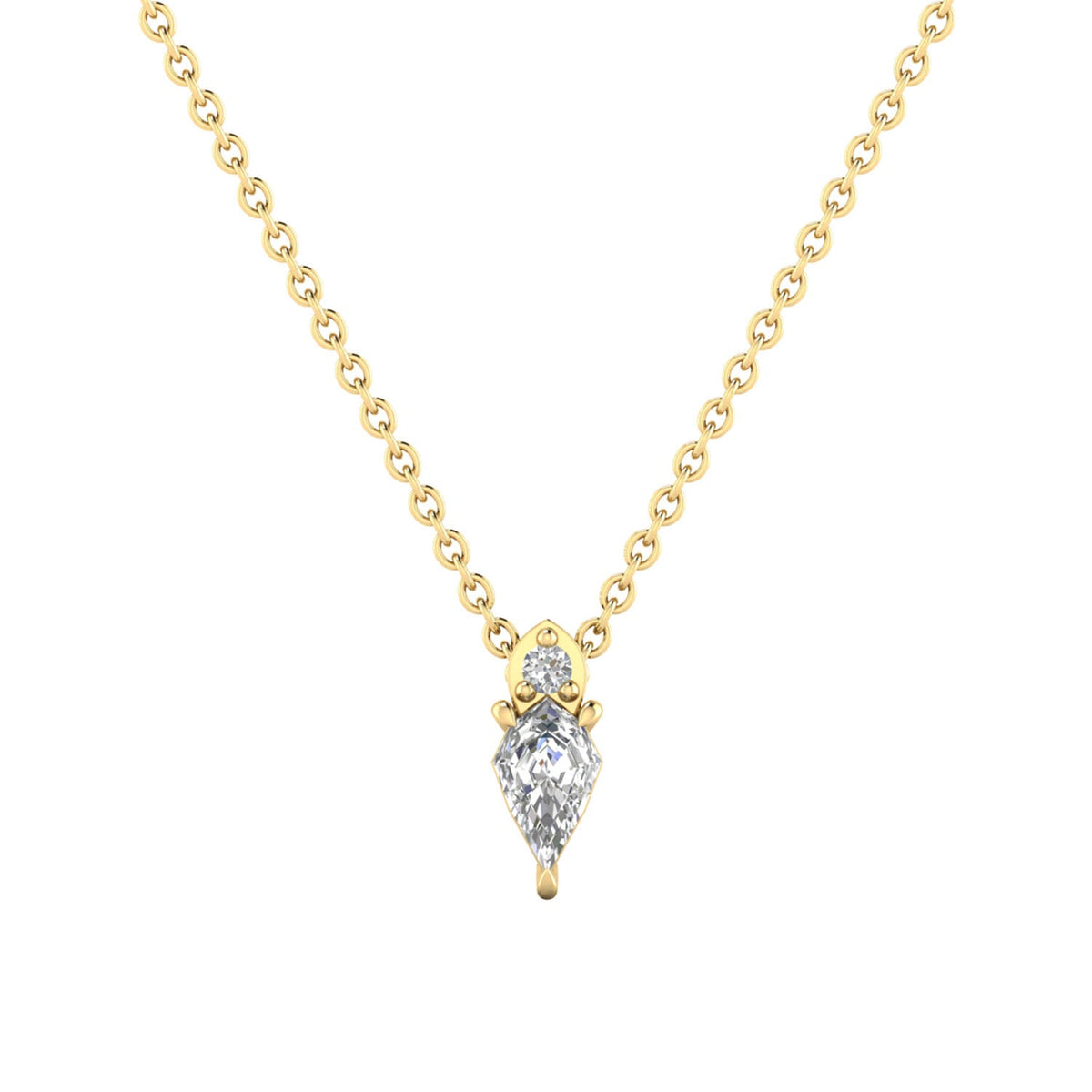 0.30ct Pear Lab Grown Diamond Asterly Necklace in 9K Yellow Gold