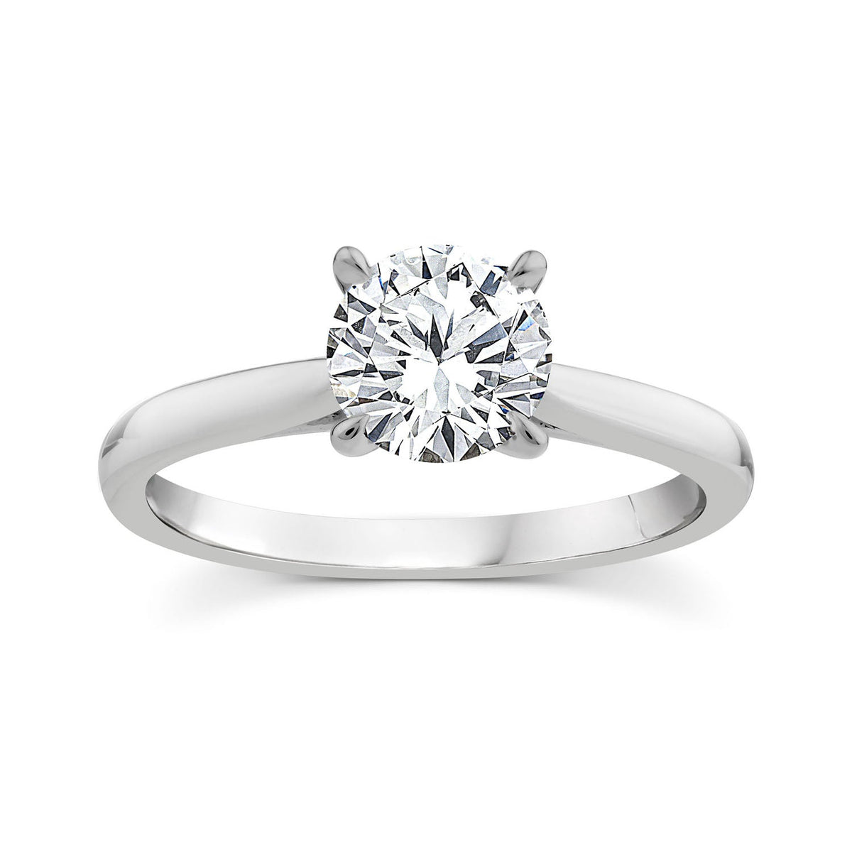 1.50ct Round Lab Grown Diamond 4 Claw Ring in 9K White Gold