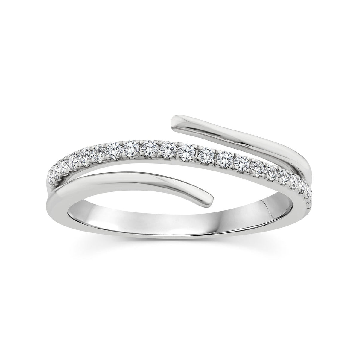0.18ct Lab Grown Diamond Wrap Ring in 9K White Gold