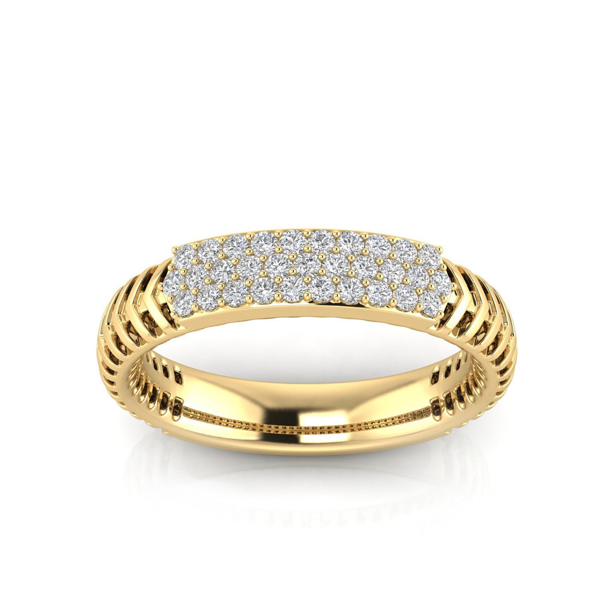 22K Gold Vermeil 0.25ct Lab Grown Diamond Ring LGRF-3968-Y-L