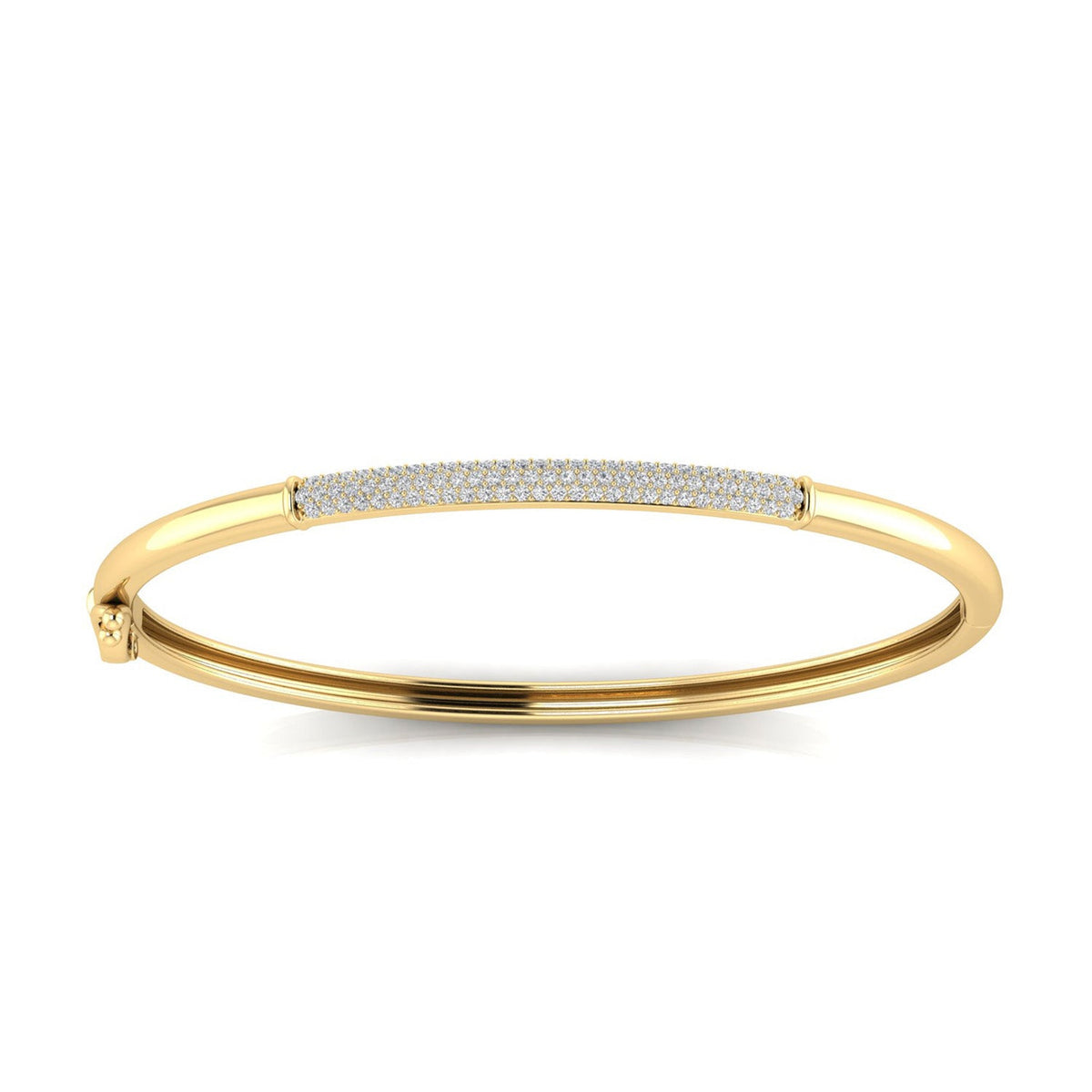 22K Gold Vermeil 0.50ct Lab Grown Diamond Bangle 60mm