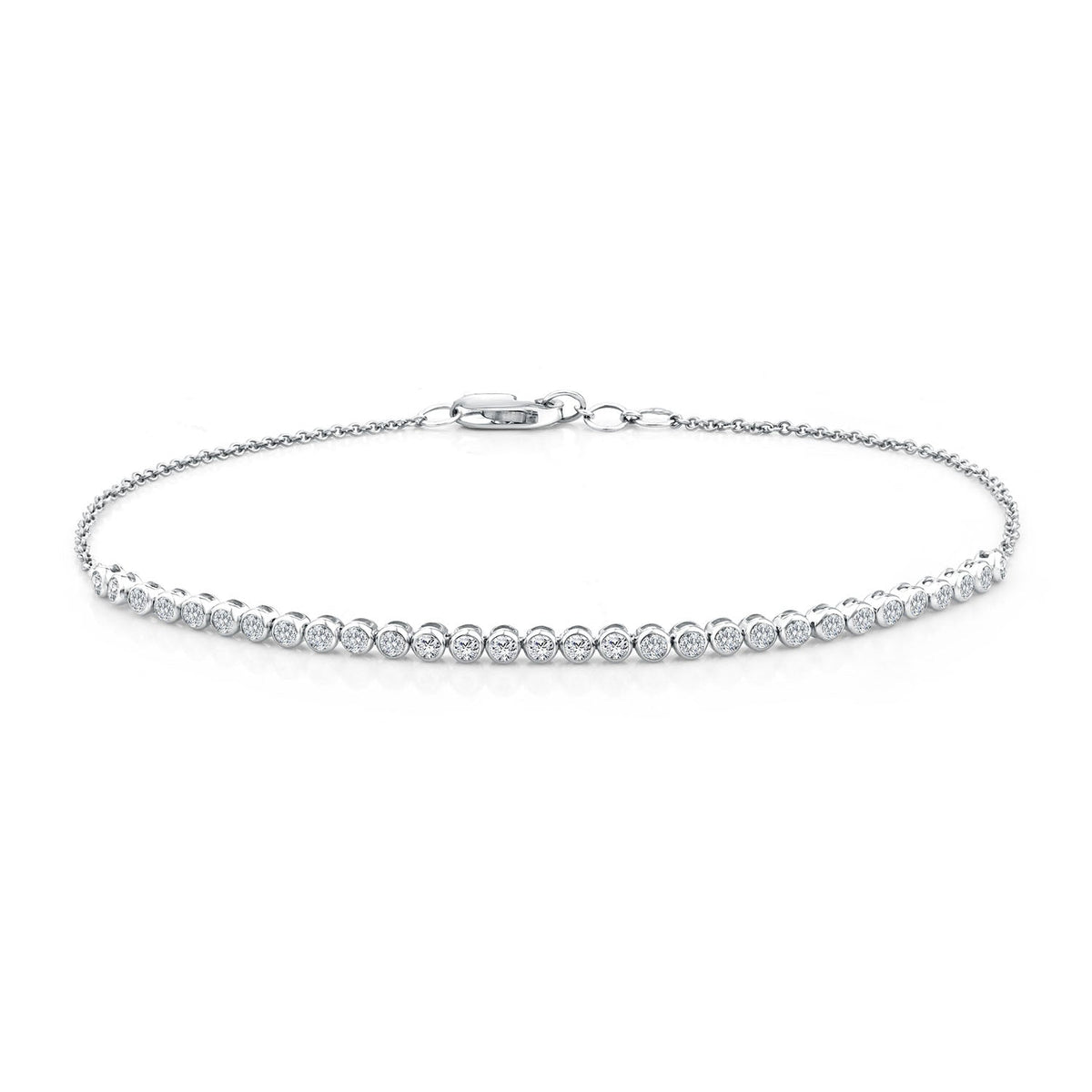 0.50ct Lab Grown Diamond Half Tennis Bracelet in 9K White Gold