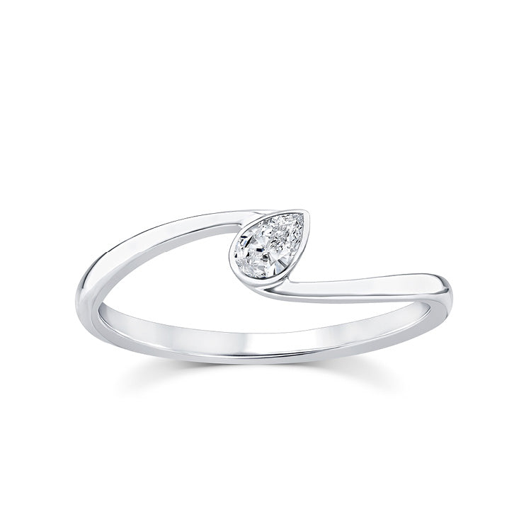 0.12ct Lab Grown Diamond Ring in 9K White Gold