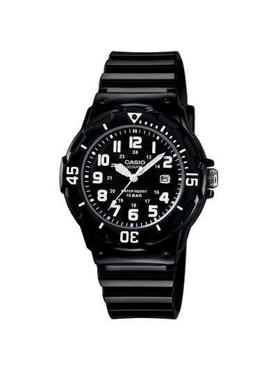 Casio Analog Black Resin Band Watch LRW200H 1B Watch Direct
