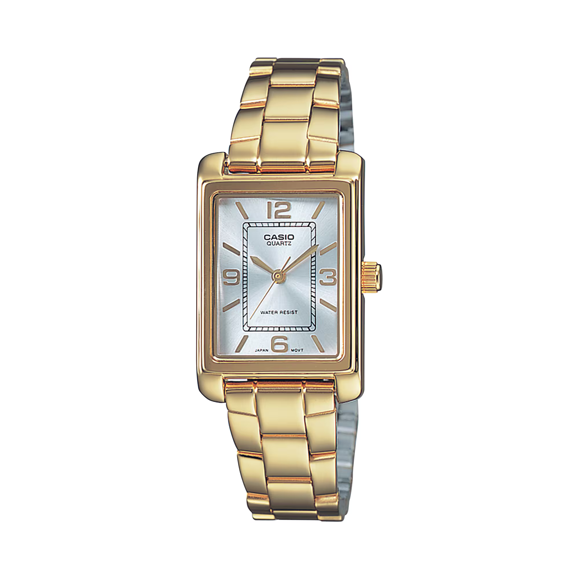 Casio Standard Ana Tunneau Gold Stainless Steel Silver Dial Watch LTP1234PG-7A