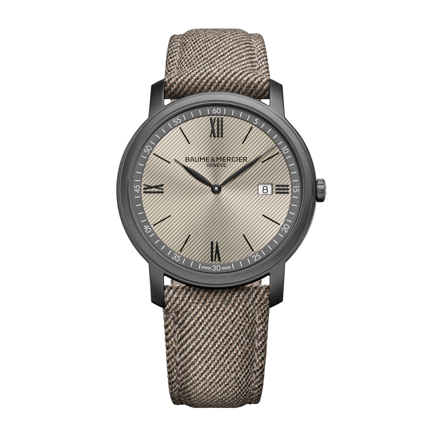Baume Mercier Classima Quartz Steel 42mm Mens Watch Sand Dial