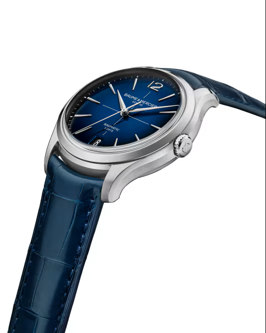 Baume Mercier Clifton 39mm Blue Dial Automatic Steel Mens Watch