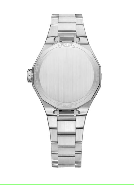 Baume and Mercier Riviera 33mm Steel Watch Light Blue Dial