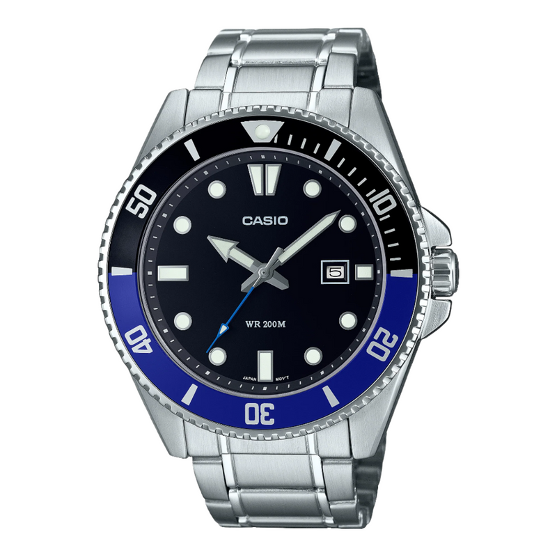 Casio Standard Black Dial Stainless Steel Watch MDV107D-1A2