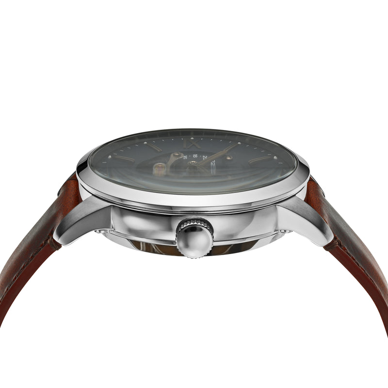 Fossil Townsman Mechanical Watch with Blue Dial and Brown Leather Strap ME3110