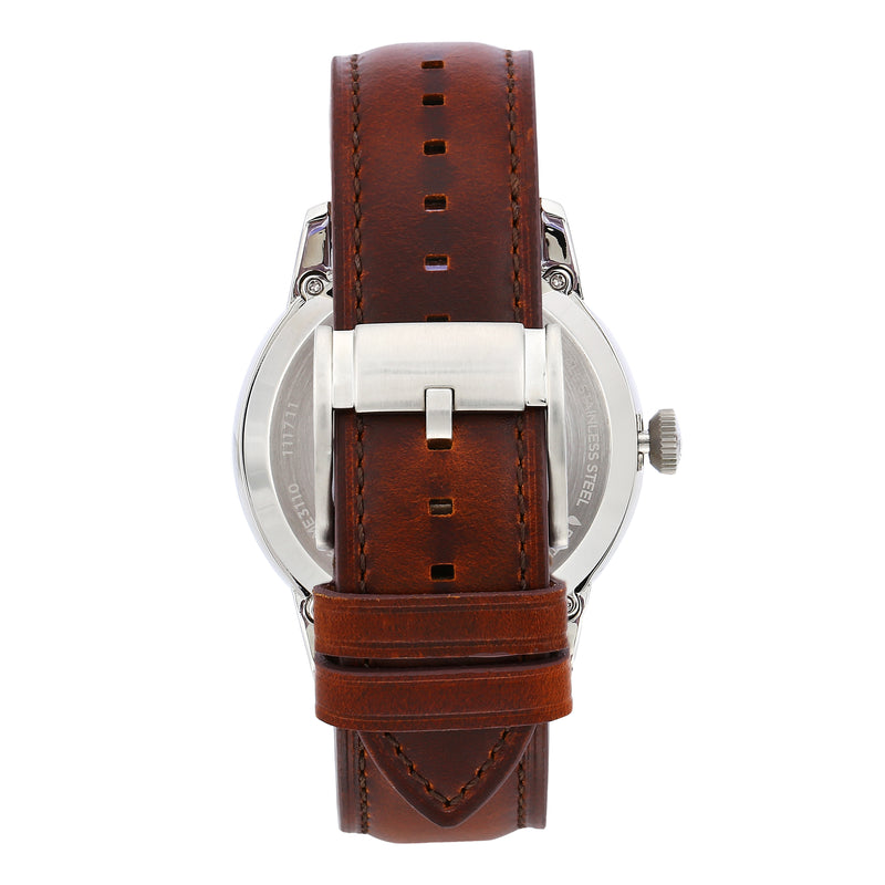 Fossil Townsman Mechanical Watch with Blue Dial and Brown Leather Strap ME3110