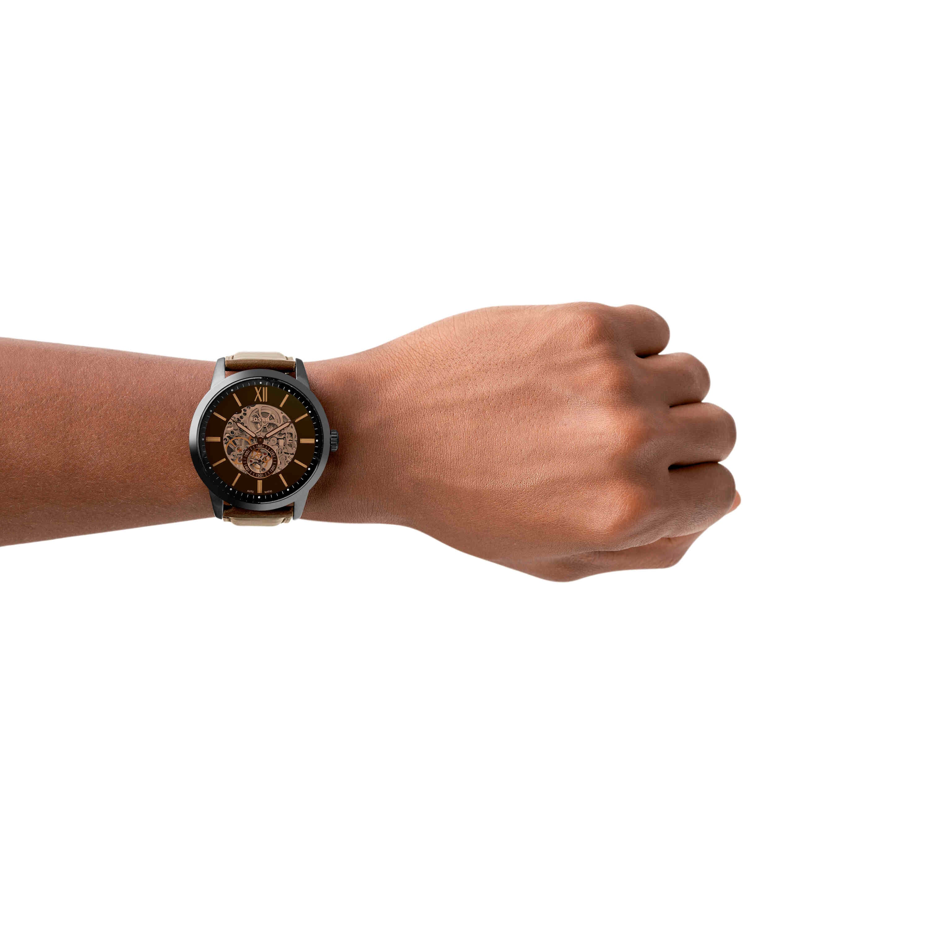 Fossil Townsman Automatic Leather Mens Watch