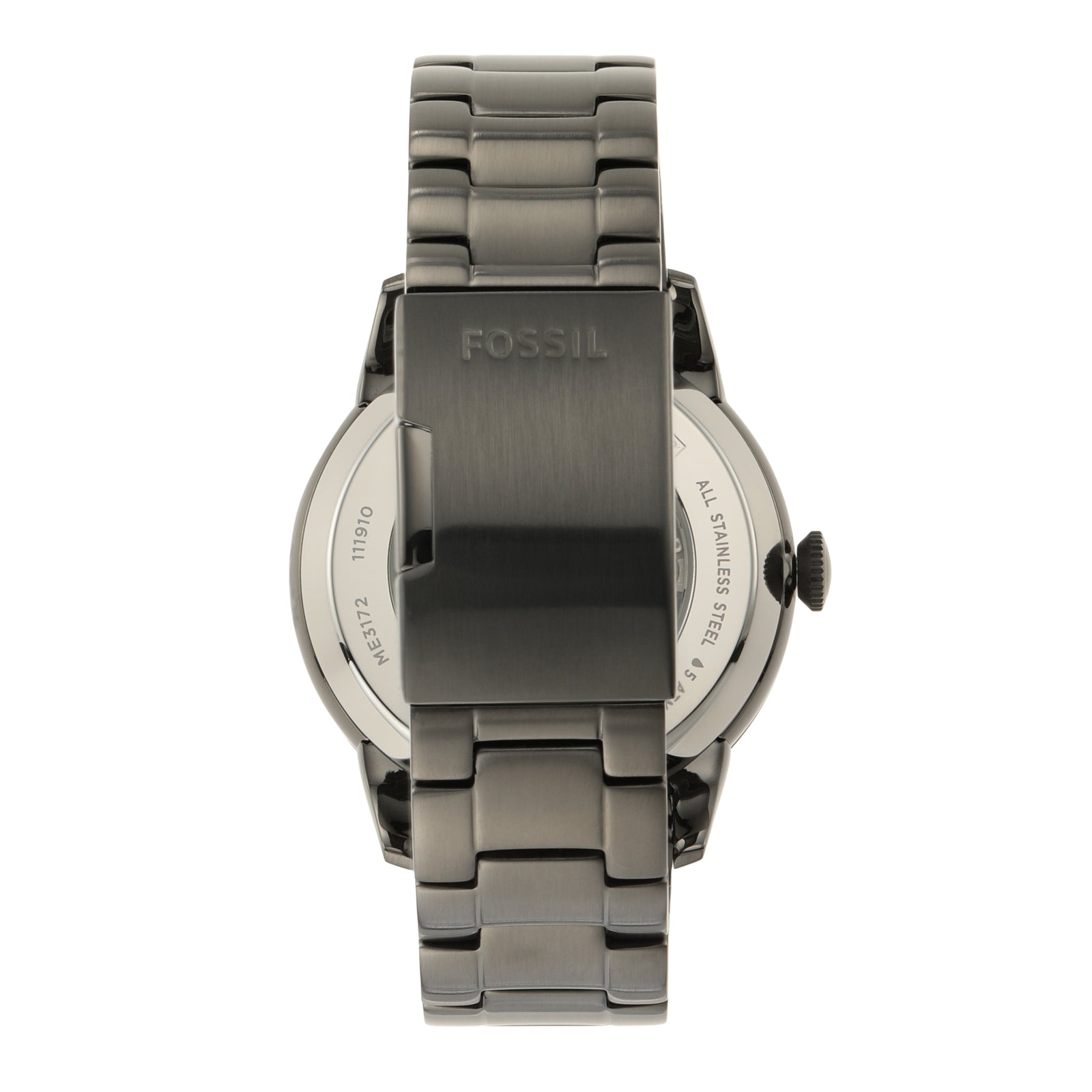 Fossil Townsman Mechanical Black Dial and Smoke Stainless Steel Band M Watch Direct