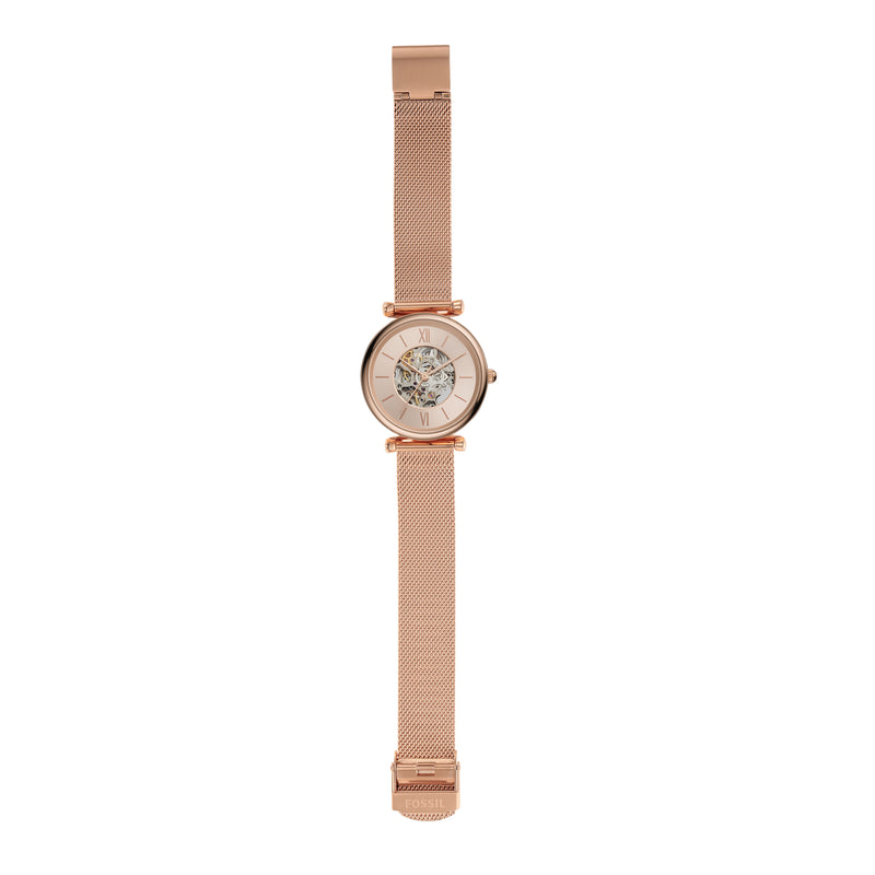 Fossil Carlie Rose Gold-Tone Stainless Steel Automatic Watch ME3175