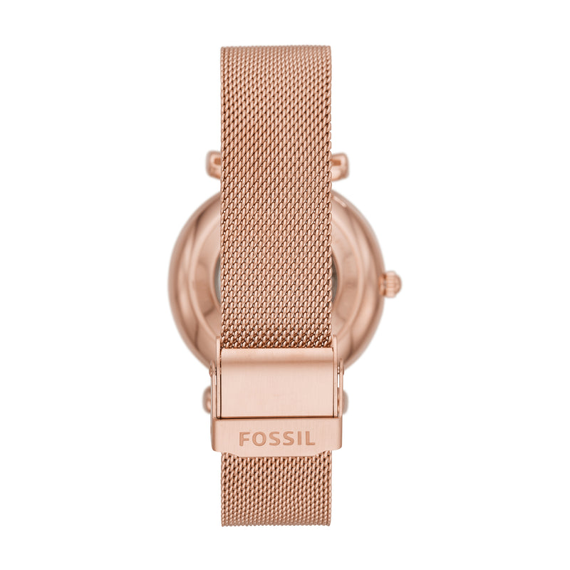 Fossil Carlie Rose Gold-Tone Stainless Steel Automatic Watch ME3175