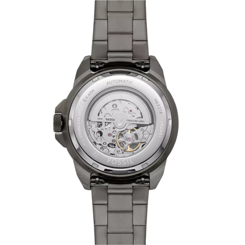 Fossil Bronson Smoke Grey Stainless Steel Mens Watch ME3218