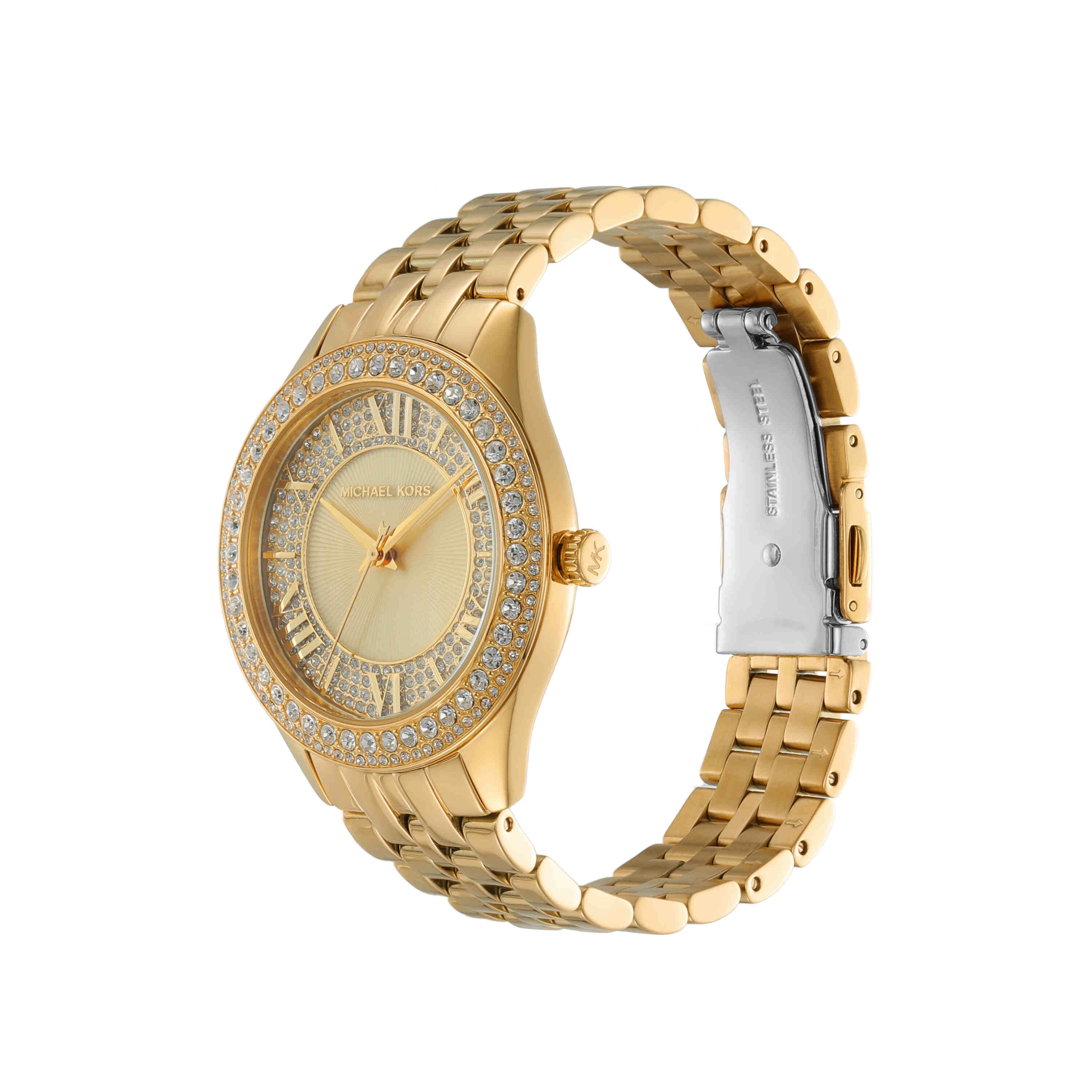 Michael Kors Harlowe Gold Dial Stainless Steel Watch MK4709