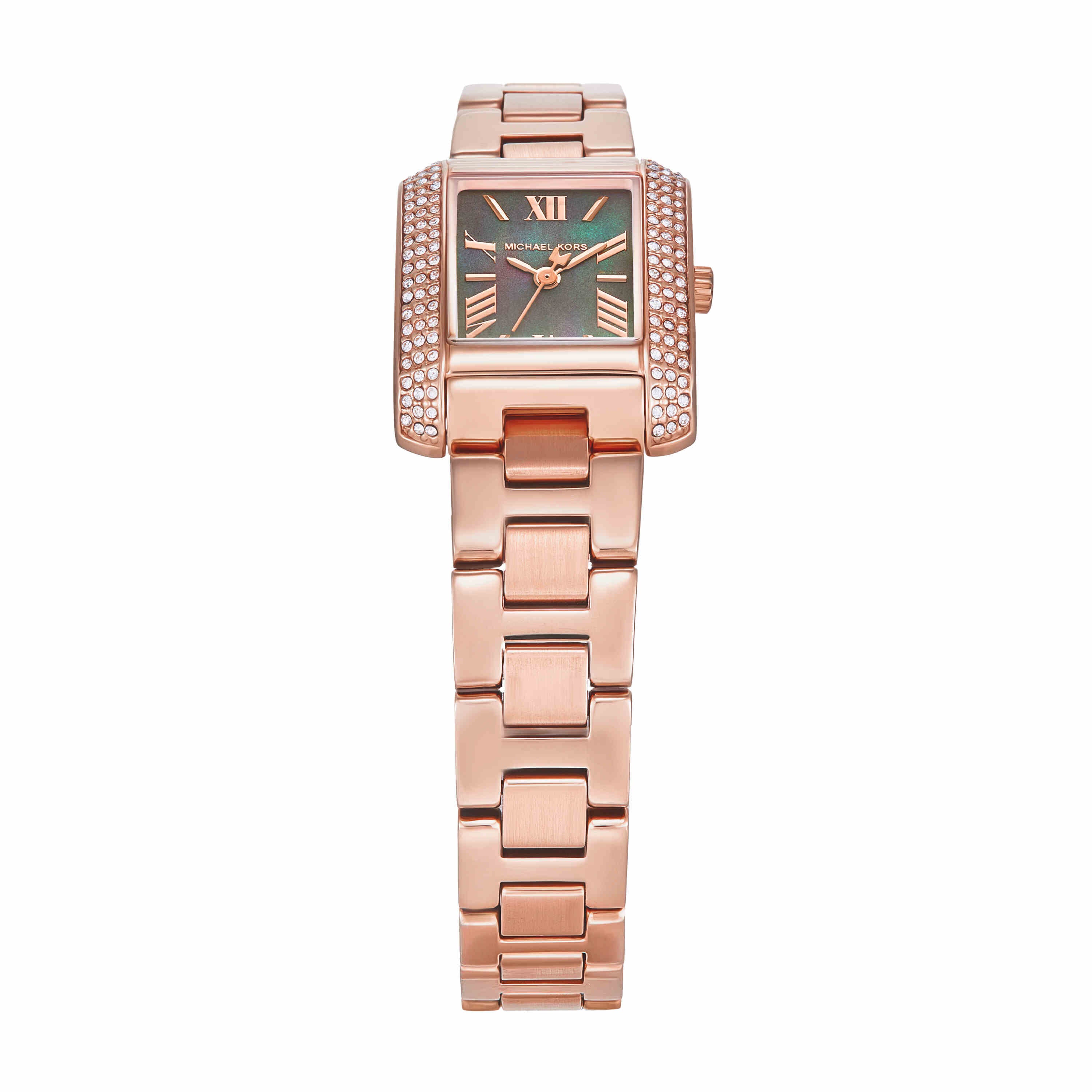 Michael Kors Emery Mother of Pearl Dial Rose Gold Stainless Steel Watch MK4868