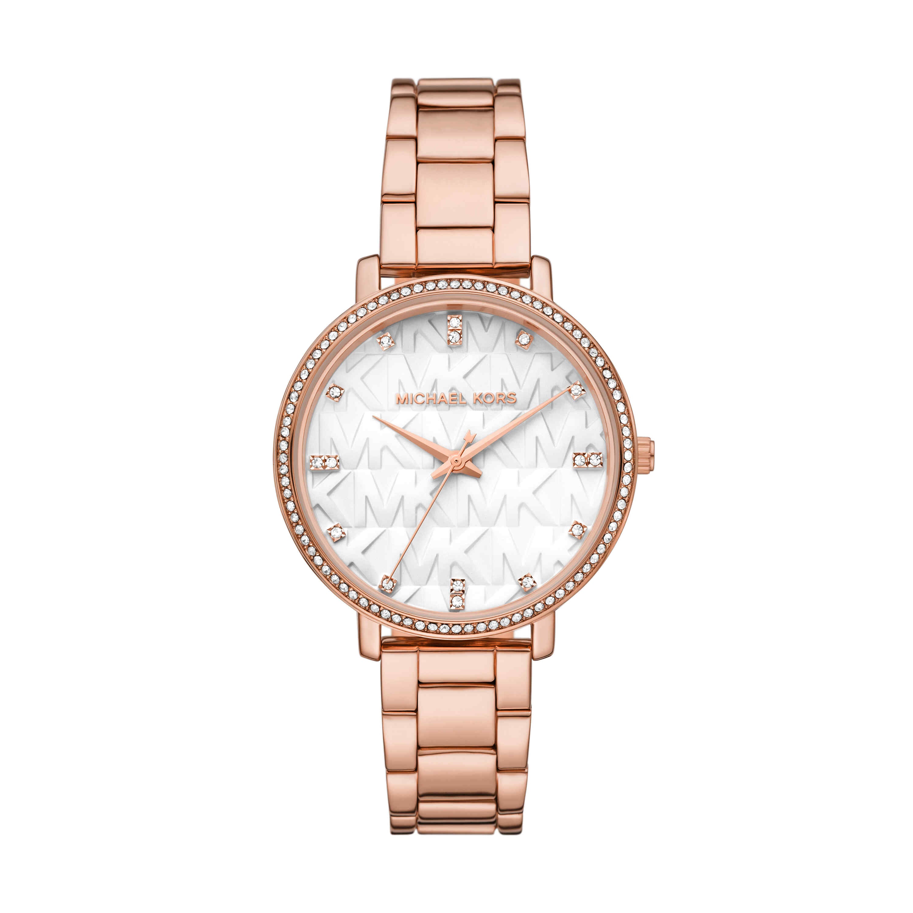 Michael Kors Pyper White Dial Rose Gold Stainless Steel Watch MK4917