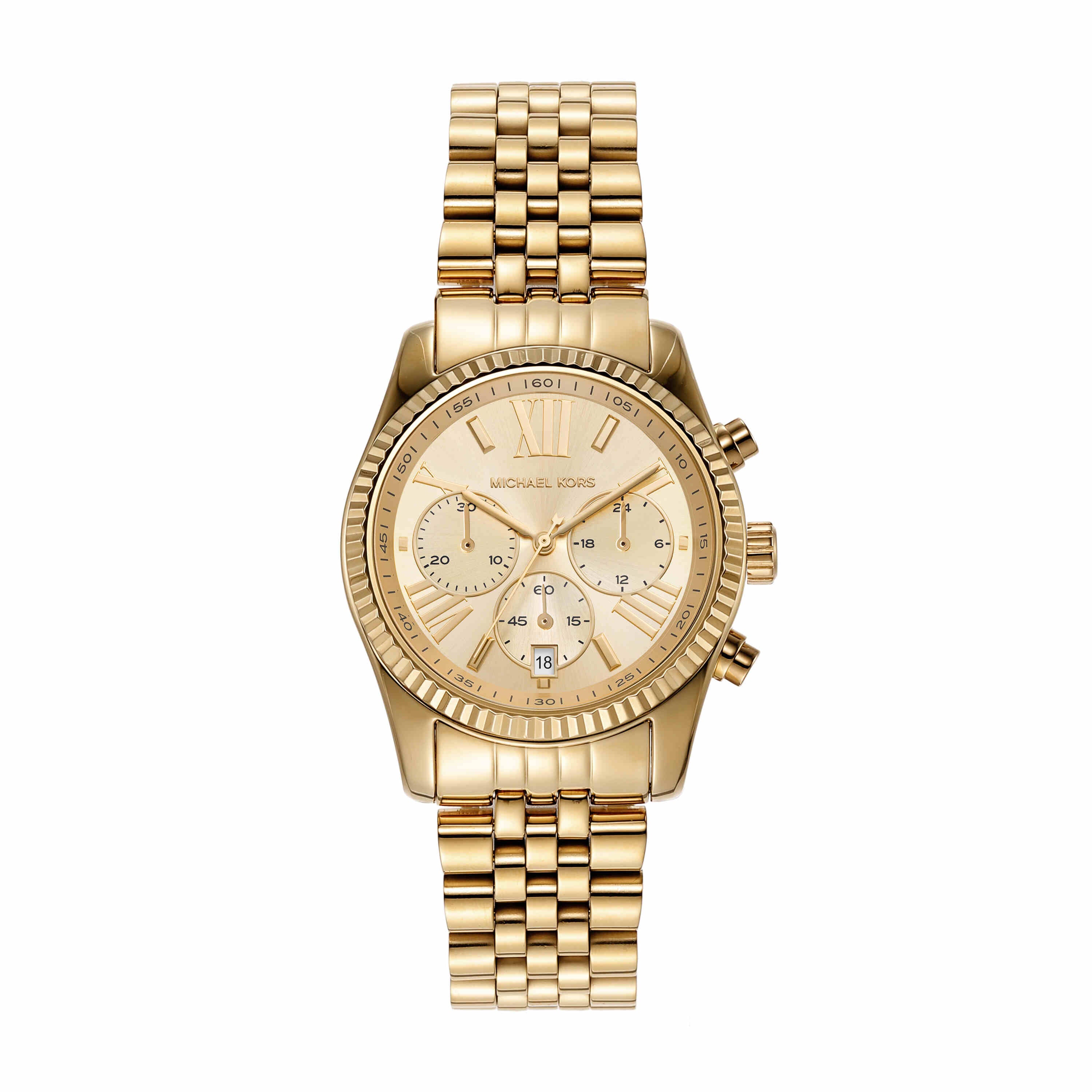 Michael Kors Lexington Gold Dial Stainless Steel Watch MK7378