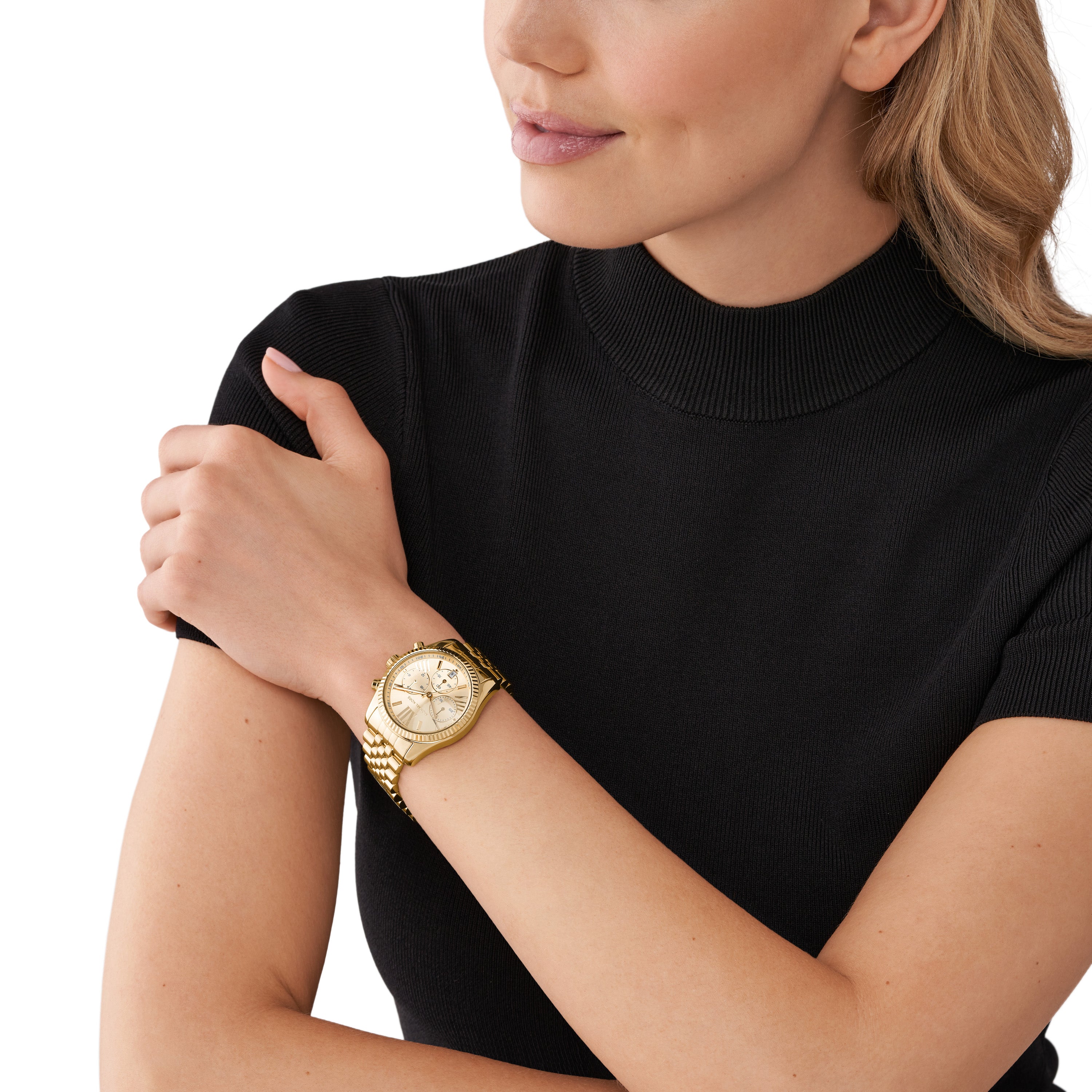 Michael Kors Lexington Gold Dial Stainless Steel Watch MK7378