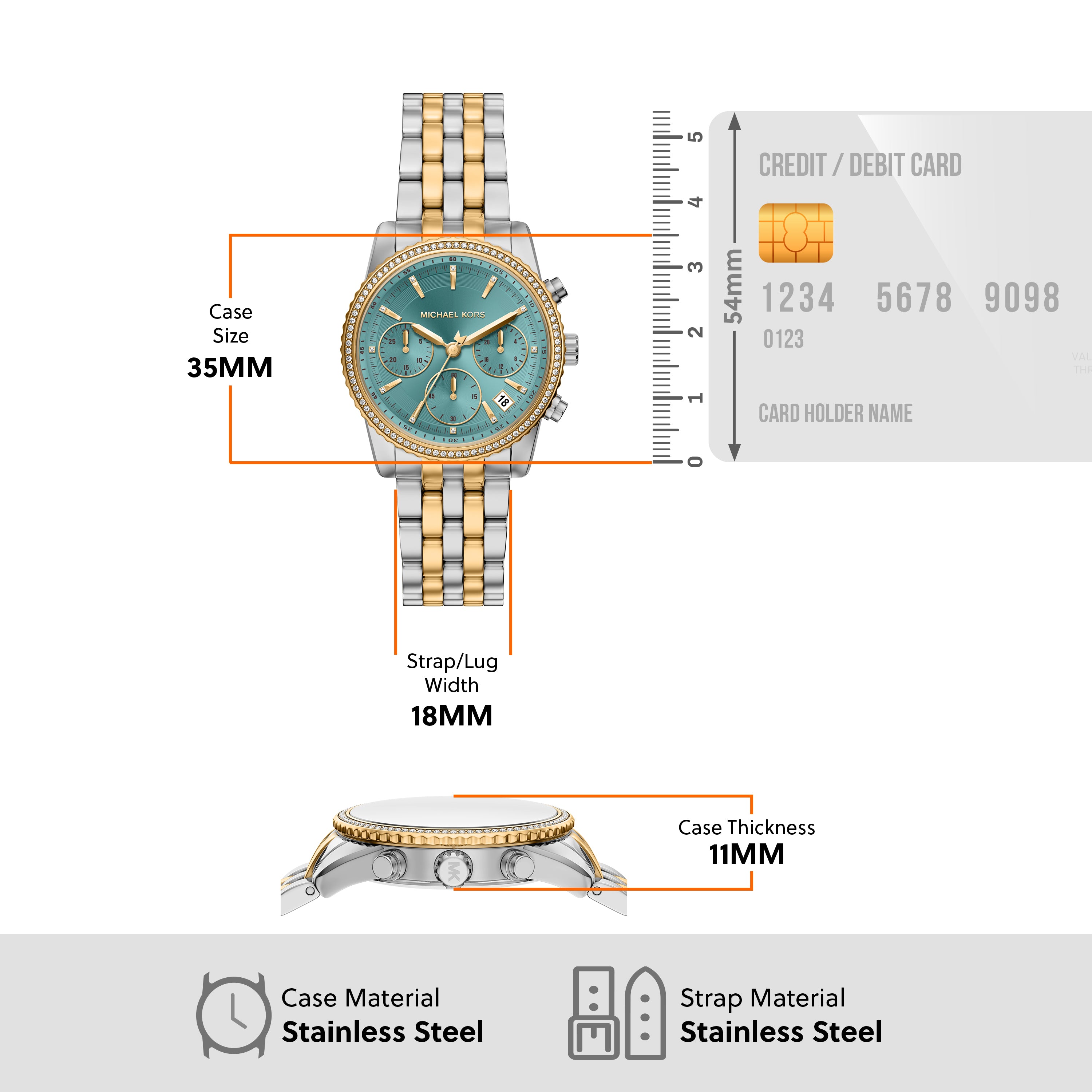 Michael Kors Bryant Green Dial MK7582 | Watch Direct