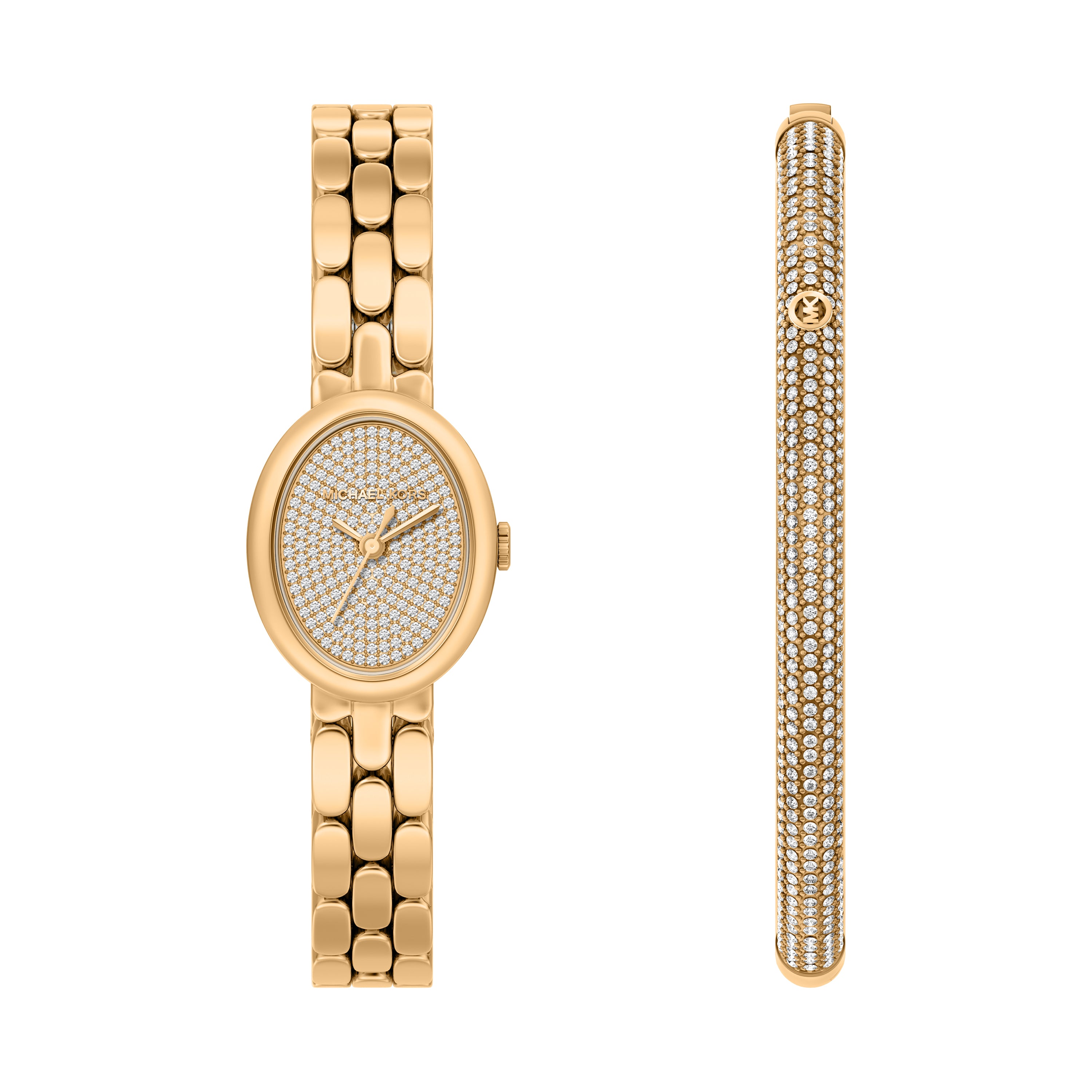 Michael Kors Maude Silver Dial Gold Stainless Steel Watch MK7596SET