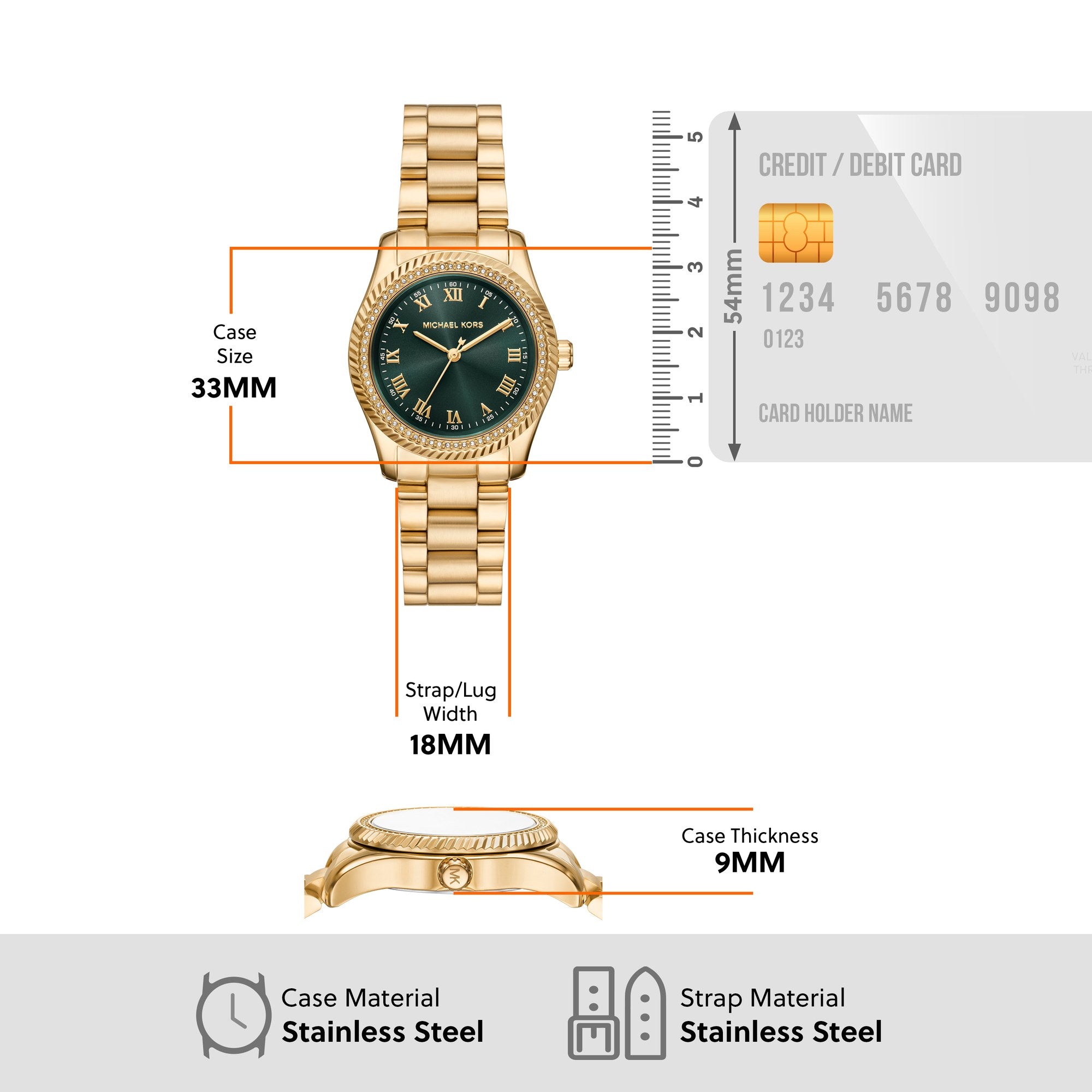 Michael Kors women's watch, green dial (view 8)