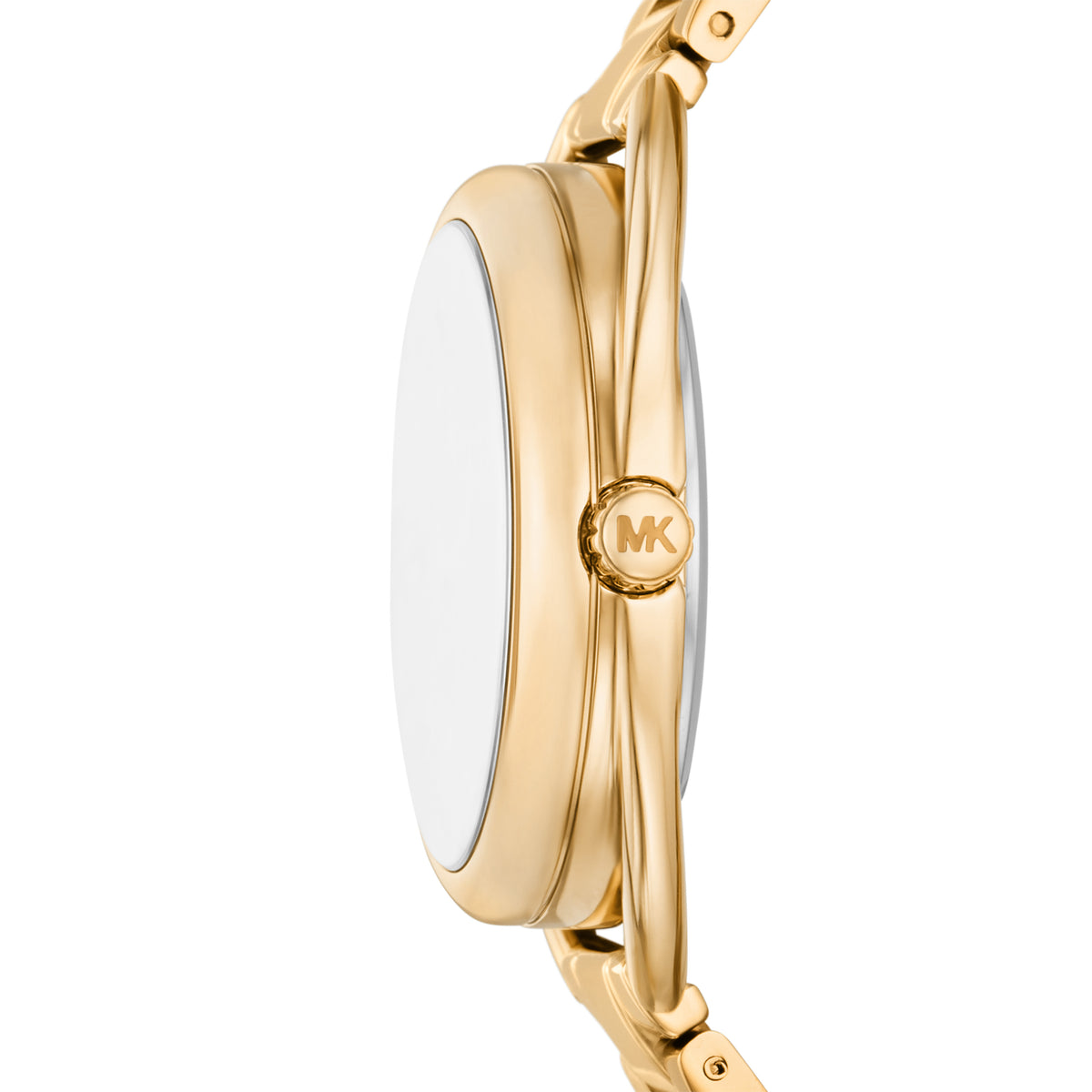 Michael Kors Leia Gold Logo MK7677 side profile